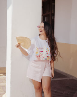 FALDA SHORT ROSA PORTADA